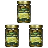 Mani Bläuel Bio grüne Oliven, 205g (Packung mit 3)