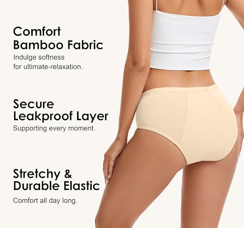 Image of YESWEL Period Underwear For Women, Leakproof Hipster, Brief, Heavy Flow, 3 Pack