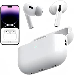 【エアポッツプロイヤホン】AirpodsイヤホApple 纯正イヤホンえあほっつブルートゥースイヤホンワイヤレスイヤホンAirpods ProエアーポッズプロイヤホンBluetooth5.3インイヤインイヤーエアポッズインイヤイヤホン瞬時接続自動ペアHI-FIイヤホン ENC CVC8.0通話 IPX7防水 最大48時間再生タッチコントロール・ヘッドセット対応iPhone（ホワイト）
