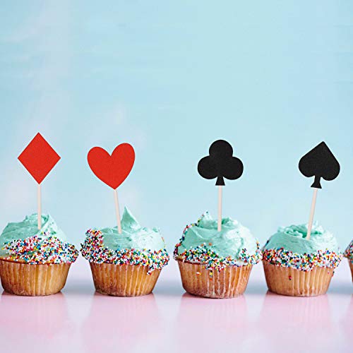 Donoter 36 Pcs Glitter Casino Night Poker Theme Cupcake Toppers Las Vegas Party Cake Picks Food Decoration #TOP4