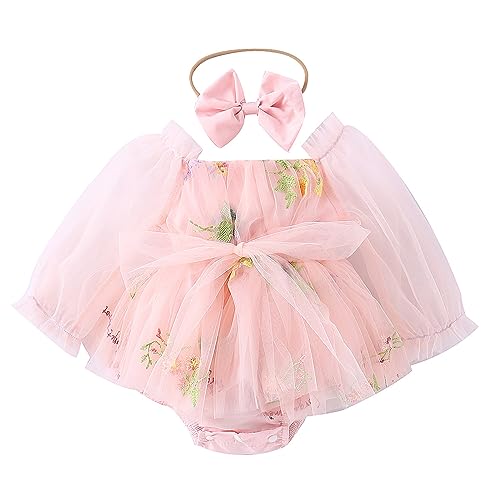 ODASDO Newborn Baby Girl Romper Dress Outfit