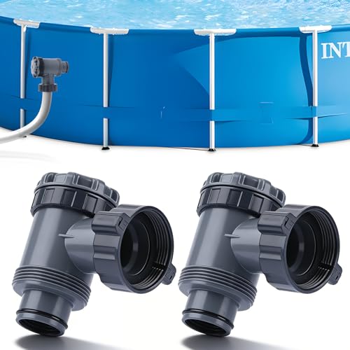 BORDEAG 2 Pièces Valve à Piston de Rechange, 38mm Vanne D'arrêt Piscine, Robinet Piscine, Valve à Piston pour Tuyau de 38mm für Remplacement et...