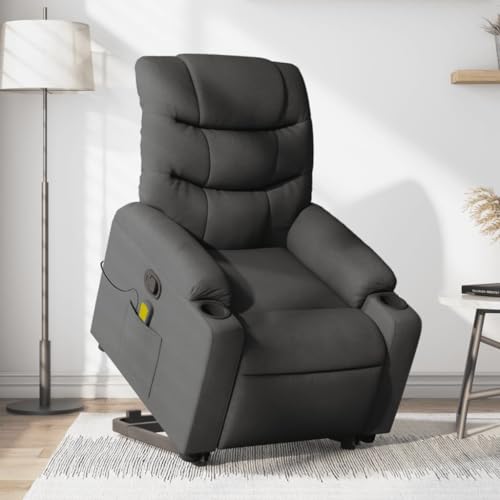 Homgoday Silla de masaje con función reclinada, gris oscuro, tela, silla de masaje, sillón de relax, para todo el cuerpo, modelo 3206655