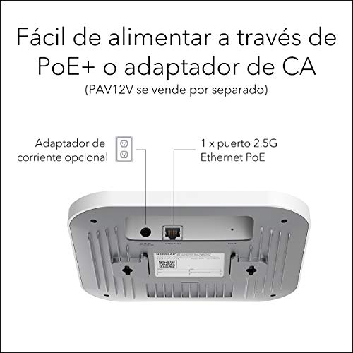 Netgear-WAX218-100EUS-Punto-de-acceso-Wi-Fi-6-PoE-AX3600-de-doble-banda-ofrece-Wi-Fi-de-alto-rendimiento-de-montaje-en-pared-o-techo-cliente-blanco