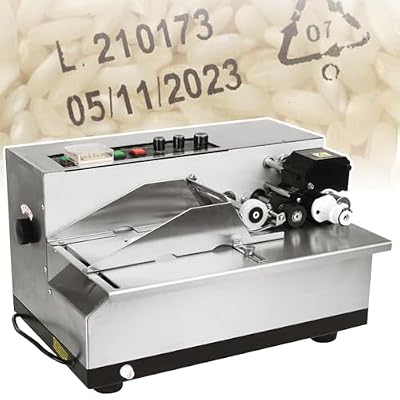 Qiokoith 180W Solid Dry Ink Coding Machine, Automatic Coding Machine, Automatic Ink Wheel Coding Machine, Label Coding Date Paper Printer