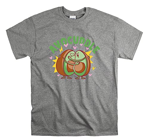 T-shirt Avocuddle avocat unisexe gris S en coton confortable