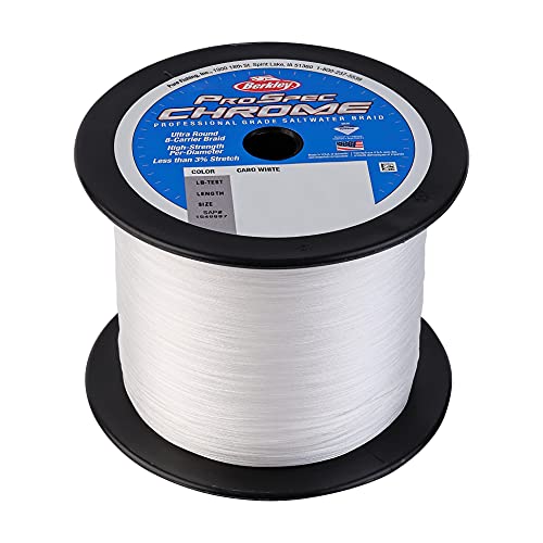 Berkley ProSpec® Chrome Premium Saltwater Braid Superline, Cabo White, 40lb | 18.1kg Fishing Line, Suitable for Saltwater Environments