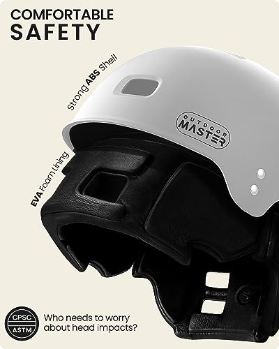 Image of OutdoorMaster Kayak Helmet, Wakeboard Helmet Whitewater Helmet Men Women, Water Helmet with Ear Pads, Surf Helmet 12 Vents Dial Fit Adjustment Longboard Helmet, Perfect for Kayaking, Boating
