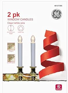 GE 2 Pack Window Candles Christmas Decor