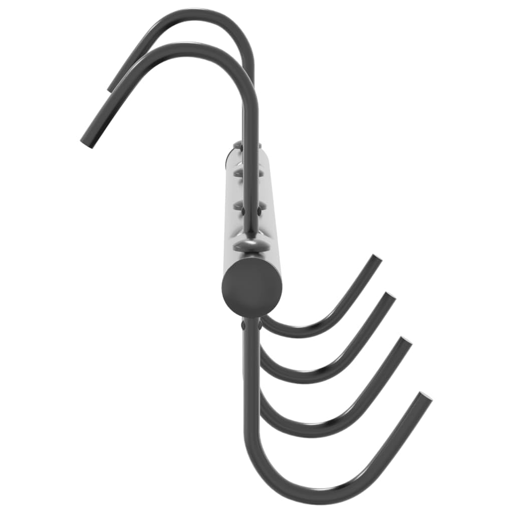 Soporte para trenzas con 6 ganchos giratorios de acero pulverizado, color negro, 43,5 x 6,5 x 17,5 cm, para bridas, riendas y accesorios para caballos en el establo y garaje