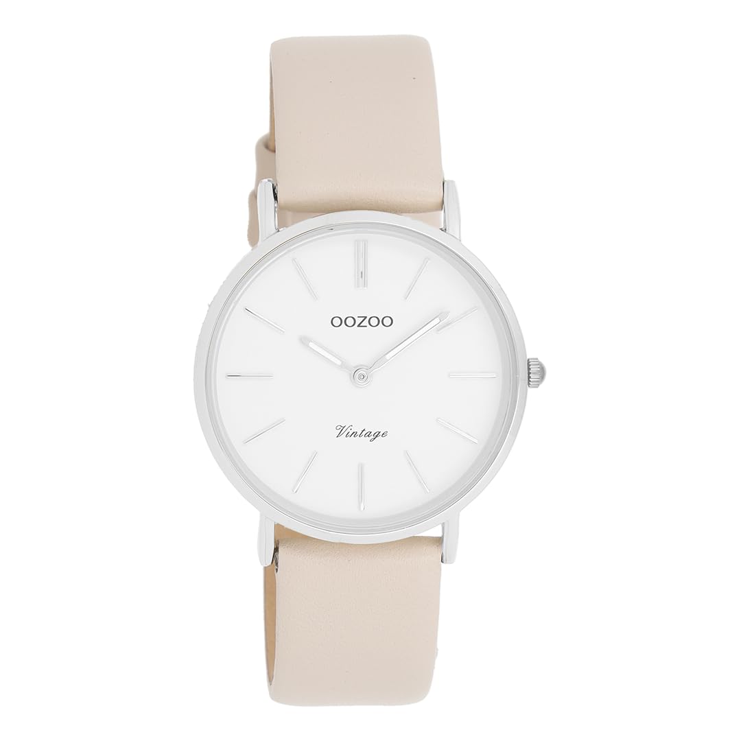 Oozoo Vintage Damenuhr mit Lederband Flach 32 mm