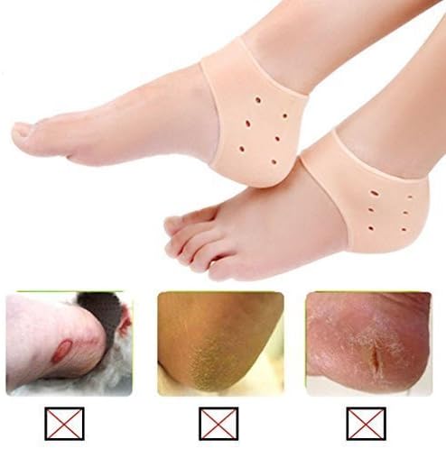 SWEENG Silicone Gel Heel Pad Socks for Pain Relief for Men and Women (Free Size) - 1 Pair