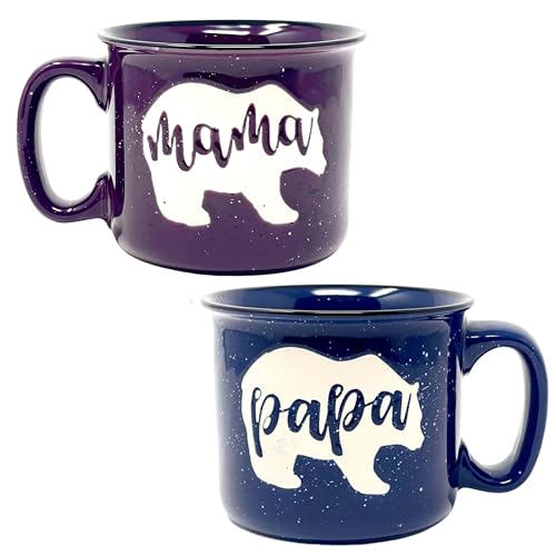 Brooke & Jess Designs Mama Bear Papa Bear 15 oz Mug Set