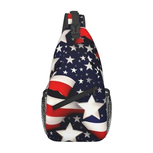 Mochila cruzada casual con estampado bandera de EE.UU.