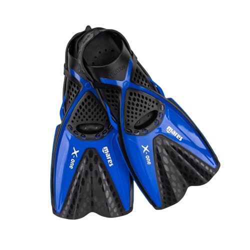 Aletas Mares Aquazone X-One, Aletas de Snorkel Adulto, Unisex, Azul, S/M