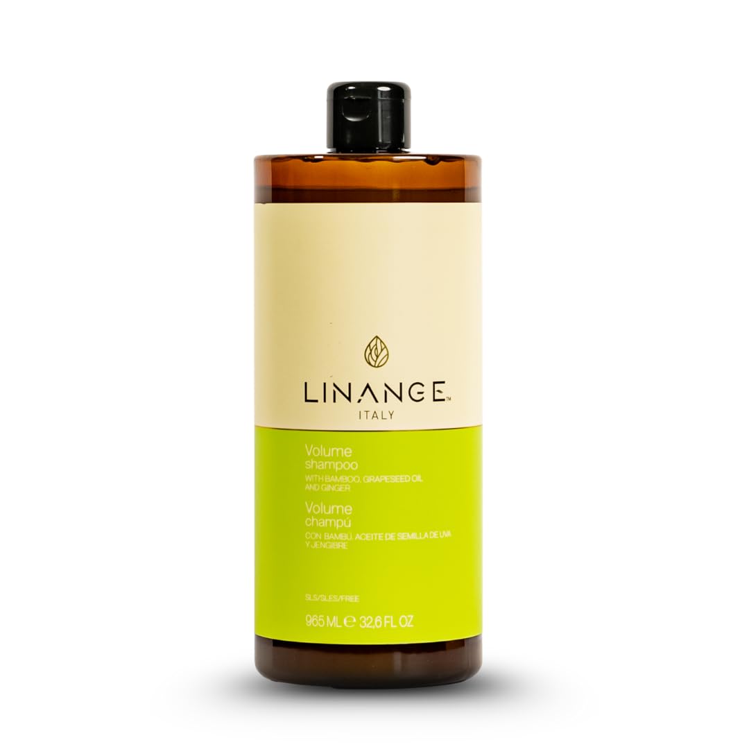 LINANGE Volume Shampoo with Bamboo, Grapeseed Oil & Ginger Extracts for Chemically Treated Hair | Revitalizing & Hydrating Shampoo - 965ml / 32.6 oz.