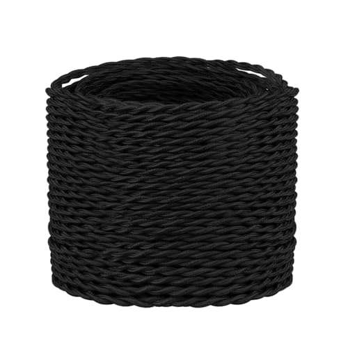 Image of LEDSone Black 18 AWG Fabric Covered Electrical Wire 32.8ft 3 Conductor Twisted Cord 0.75mm Tinned Copper PVC Cable for Pendant Lights Chandeliers Lamp Rewiring DIY Indoor Projects