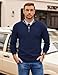 COOFANDY Mens Quarter Zip Up Pullover Half Zip Slim Fit Lightweight Sweater Polo Fall Fashion Sweater Navy