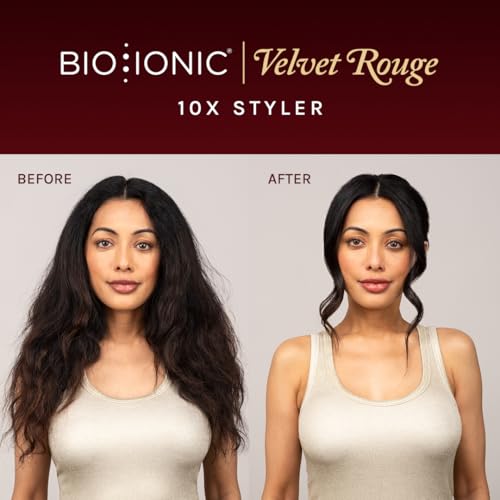 Image of Bio Ionic 10X Styling Iron, Hair Straightener with 1 inch Sonic Vibrating Plates, Flat Iron with Ion Generating Mineral Complex, Versatile Styler for Wavy & Straight Hairstyles