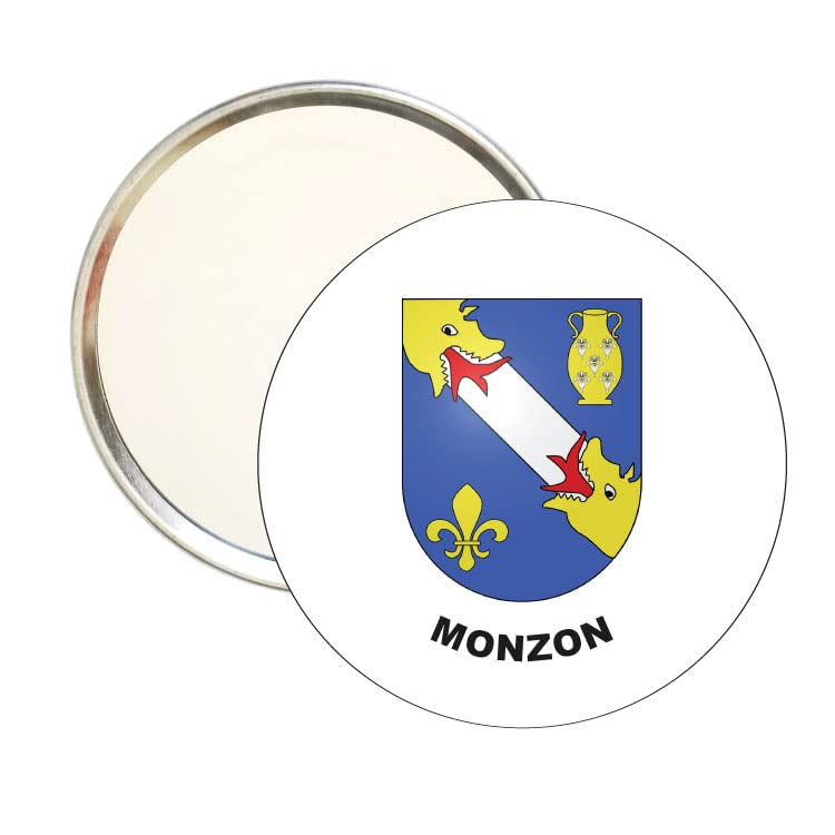 ROUND MIRROR. - MONZON HARMONIAL SHIELD BLASONS DES FAMILLES BASQUES - BASQUE COUNTRY
