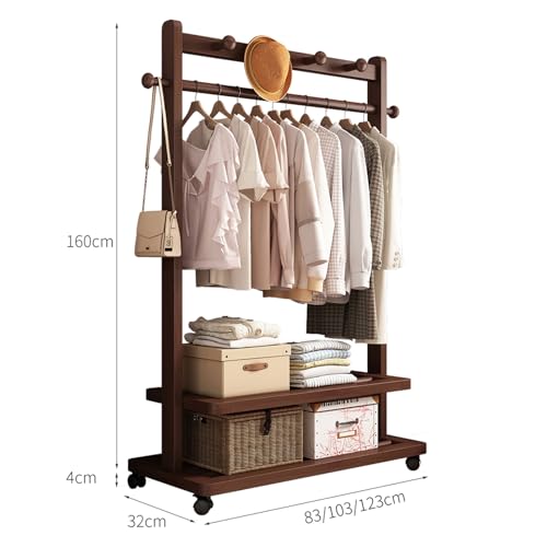 Portant à vêtements en bambou pour optimiser les petits espaces - 3
