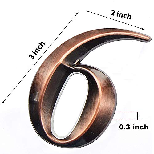 Self-Adhesive 3 Inch Mailbox Numbers 0-9 Street Address Door House Numbers Signs For Apartment,Office,Residence,House Mailbox (Bronze,10 Pieces) #TOP4