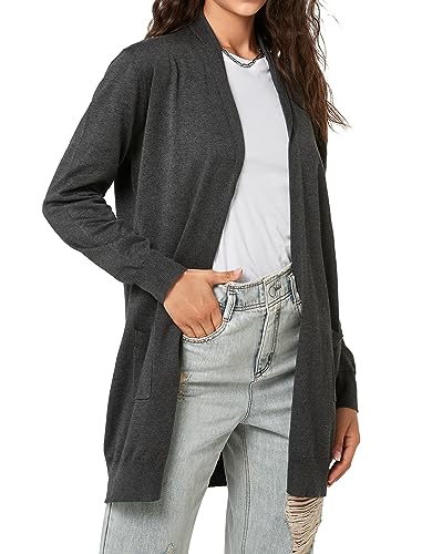Yvette Womens Long Cardigan with Pockets Open Front 2023