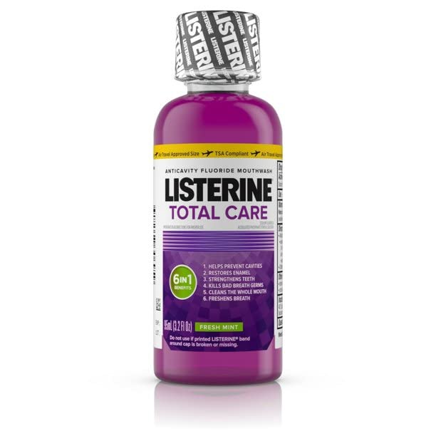 Listerine Total Care Anticavity Mouthwash, Fresh Mint 3.2 oz - Buy Packs and Save (Pack of 3)