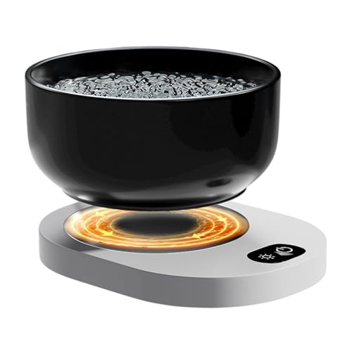 Dispensador de agua para mascotas de invierno Tazón de agua de cerámica calentada Perros Gatos | Tazones de calefacción para gatos de temperatura ajustable y automática con control termostático