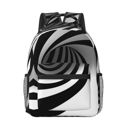 Sac à dos confortable pour étudiant noir et blanc étanche taille unique