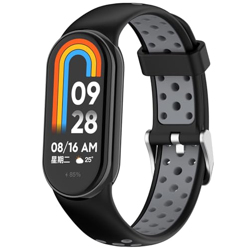 Th-some Correa para Xiaomi Mi Band 8, Silicona Deportivo Correa de Repuesto para Xiaomi Mi Band 8, Suave Silicona Reloj de Colorido Transpirable Pulsera Compatible con Mi Band 8