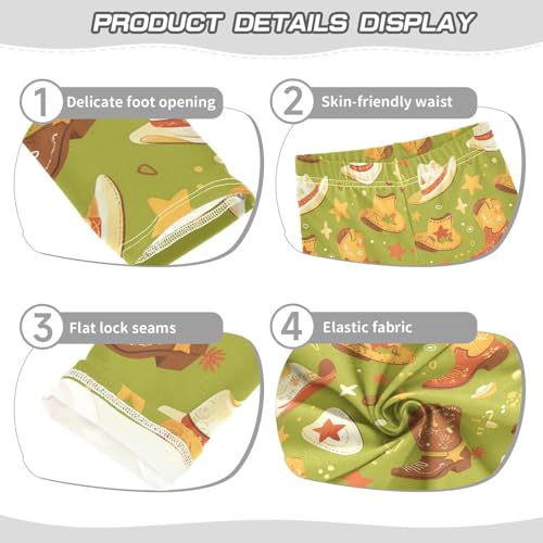 KLL Western Boots Design Boho Scotland Little Girls Basic Leggings Casual High Waisted Dance Pants Running3