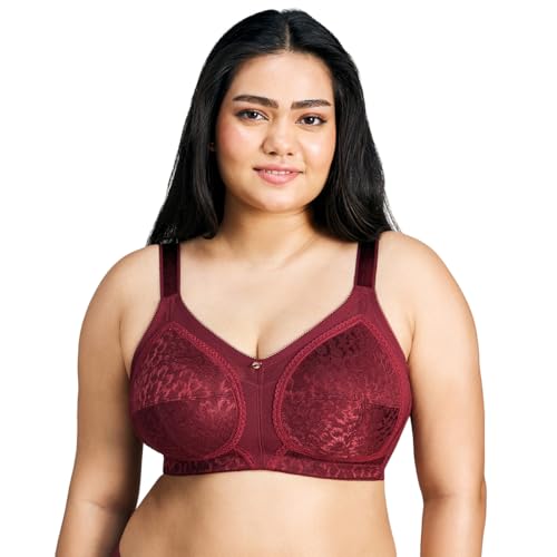 Image of NYKD NYB033 Wirefree Ultimate No Bulge, Shape & Support Non-Padded Lace Full Coverage Bra for Women