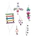 Balacoo 6pcs Giocattoli Altalena Uccello Appeso Gabbia Pesce persico Scale per Arrampicata Mastino Treno Accessori per Piccolo Pappagallo (Colore Casuale)