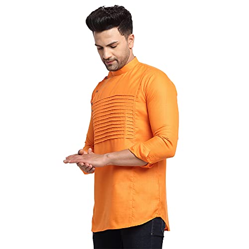 Image of SAIFOO Men's Rich Cotton Blind Short Kurta