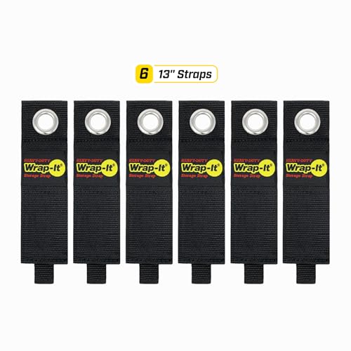 image for Heavy-Duty Wrap-It Storage Straps, 13-inch (6 Pack) - Hook and Loop Ex