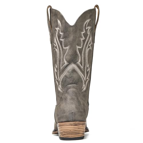 Image of Cowboy Boots for Women, Cowgirl Boots with Embroidered and Chunky Heel, Ideal for Daily Wear and Country Fashion
