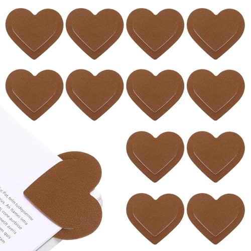 Marque-pages en coeur en cuir PATIKIL, clip marqueur de page d'angle mignon pour livre