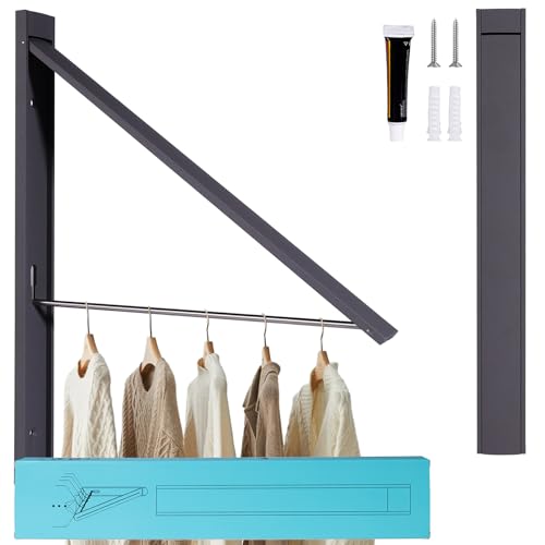 Ithywat Retractable Clothes Drying Rack, Space Saver Wall Mounted Folding