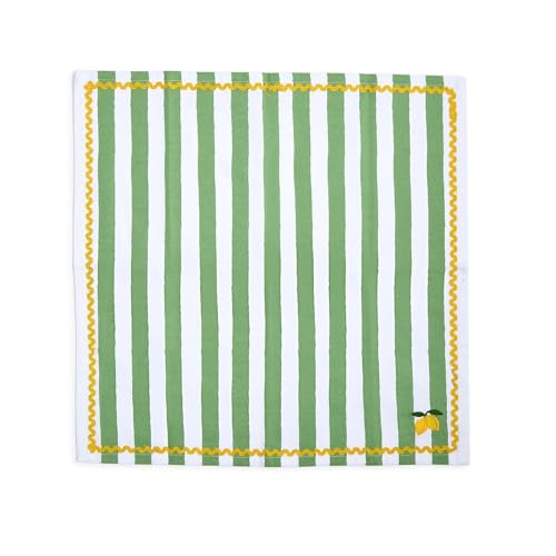Servilletas de tela bordadas verde set 4 x 20 pulg miniatura 1