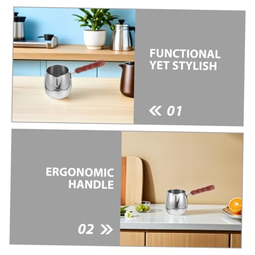 Cafetera árabe PRETYZOOM en acero inoxidable con detalles de madera 5