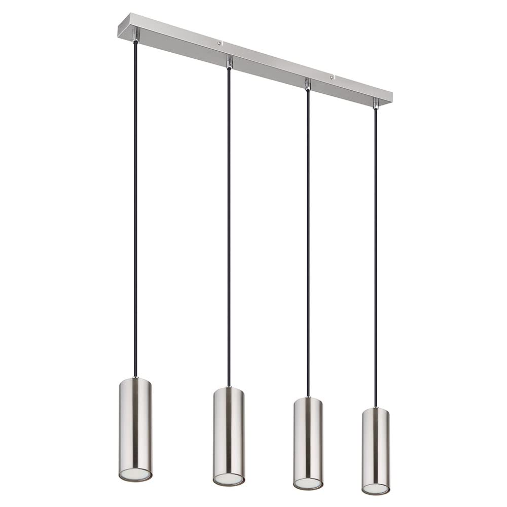 Pendant Lamp Living Room Pendant Light Modern LED Dining Table Lamp Chrome 4-Bulb Metal 4x LED 3 Watt 250 Lumen 3000 Kelvin Warm White L x W x H 65 x 6 x 120 cm