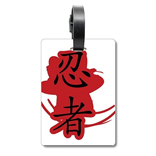 Étiquette valise voyage drapeau japonais ninja en pvc souple durable