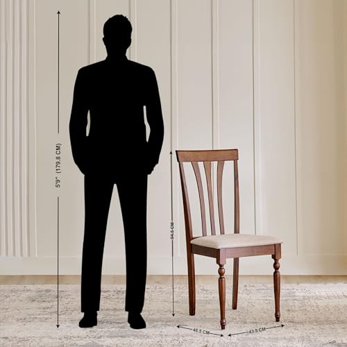 Image of Home Centre | Helios Franklin | Solid Wood | Dining Chairs | Beige | Set of 2 | 1 Year Warranty
