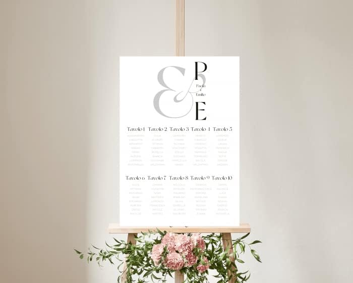 TABLEAU DE MARIAGE IN VARI MATERIALI (PLEXIGLASS) CON STAMPA U.V. AD ALTISSIMA QUALITÁ - Letters - completamente PERSONALIZZABILE (PLEXIGLASS 40X60 CM)