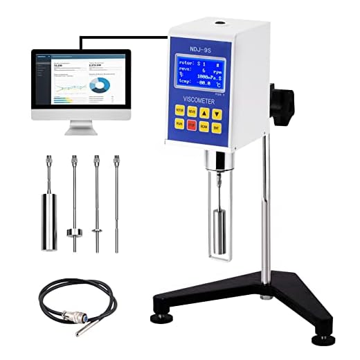 Digital Rotary Viscometer with Temp. Probe, Lab Viscometer with Data Output, 10-6, 000,000 mPa.s Viscosity Meter Tester ±3% 100-240V