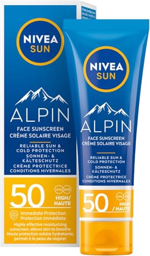 NIVEA SUN Crème Visage Protection Alpin avec Haute Protection SPF50, 40ml