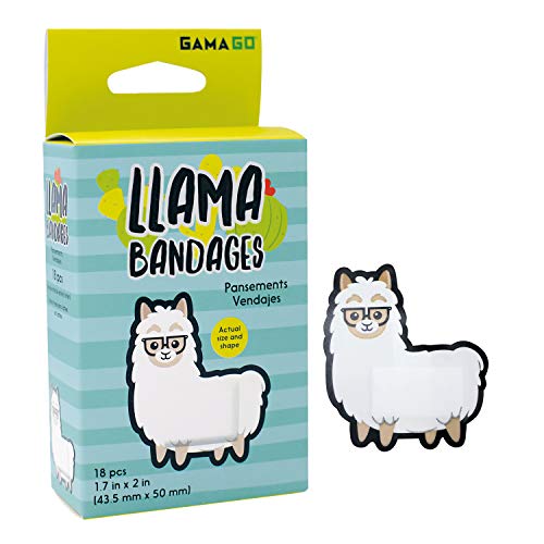 GAMAGO Llama Bandages for Kids & Kidults - Set of 18 Individually Wrapped Self Adhesive Bandages - S - //coolthings.us