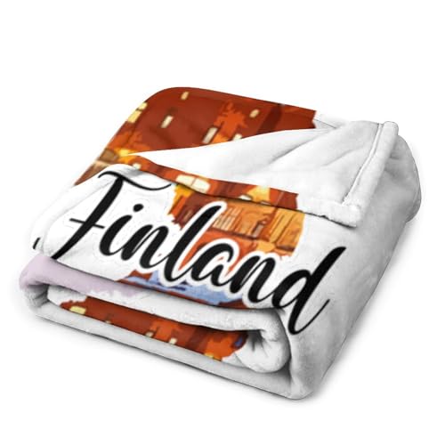 Couverture polaire peluche Finlande monument haut de gamme