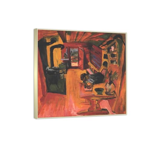 Toile abstraite Ludwig Kirchner 40 x 40 cm pour sublimer un mur de salon sans vie